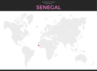 Fototapeta na wymiar Republic of Senegal Location Map