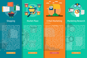 Marketing and Management Vertical Banner Concept