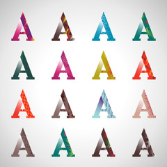 A Letters Icons Set - Isolated On Gray Background - Vector Illustration,Graphic Design. Different Lettering Concept