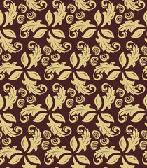 Obraz premium Floral Fine Seamless Vector Pattern