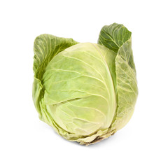 Obraz premium Green cabbage isolated on white background