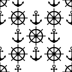 Marine background. Sea theme. Cute seamless pattern