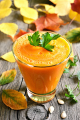 Pumpkin juice in glass