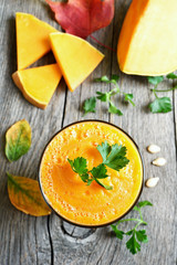 Pumpkin smoothie, top view