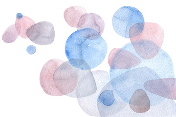 watercolor background with blue green spheres and circles pattern