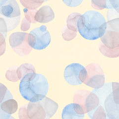 watercolor background with blue green spheres and circles pattern