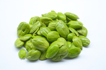 Sato seeds isolated on white background
