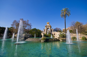 Fototapeta na wymiar Famous fountain in Barcelona - Spain