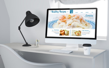 3d desktop workspace rendering cooking recipes online