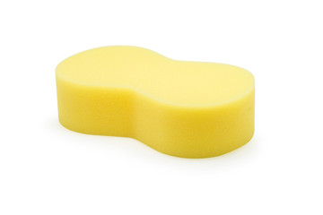 yellow sponge for car washing isolated