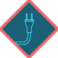 Plug icon to symbolize something work with electricity or chargi