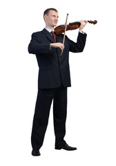Fototapeta premium Businessman playing violin
