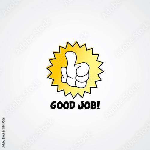 "good job thumb up cartoon gesture hand sign" Stock image and royalty