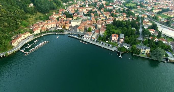Aerial 4k - Dongo - Lago di Como (IT) - Vista aerea all'alba