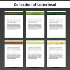 Collection of Letterheads for Your Business - Six Nice and Simple Design Template with Different Patterns