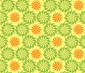 Fototapeta na wymiar Seamless twisted flowers pattern
