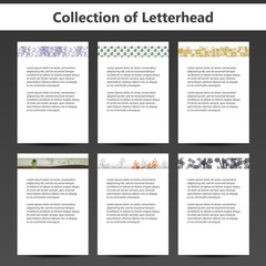 Collection of Letterheads for Your Business - Six Nice and Simple Design Template with Different Patterns