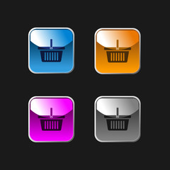 Icono de cesta de la compra. Botones de colores