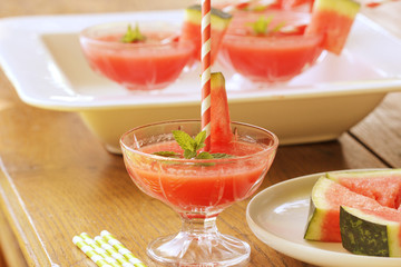 juice of watermelon in glasses