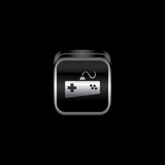 metal plate game console theme icon button