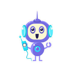 Happy Robot With Radio