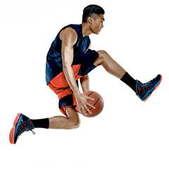 Fototapeta premium basketball player man Isolated 
