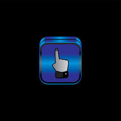 metal plate hand sign theme icon button
