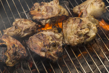 Chicken On Charcoal Grill