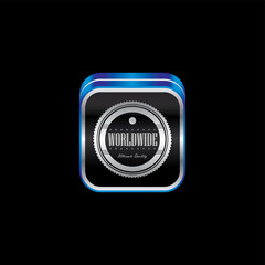 metal plate product quality badge label theme icon button