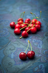 Ripe cherries on the table