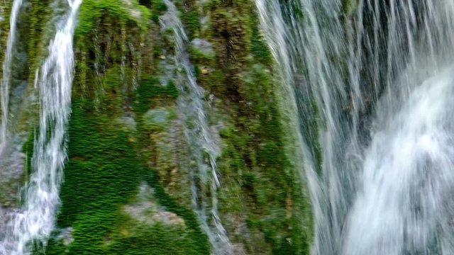 Waterfall Bigar in summer. Located at the intersection with the parallel 45 in district Caras-Severin, Romania. One of the most beautiful cascade from the world. 4K footage.