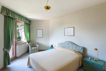 interior, bedroom with double bed