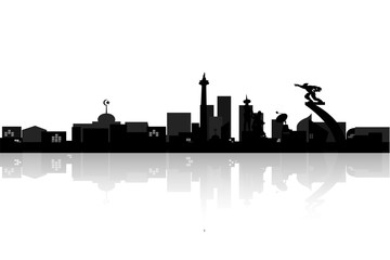 Town Silhouette, with reflection
