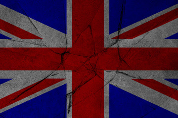 Fototapeta premium Great Britain Flag on cracked grunge background.