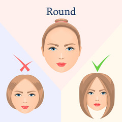 Hairstyle for round face