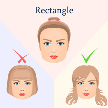 Hairstyle for a rectangular face