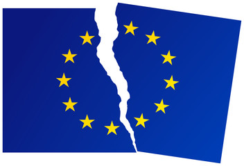Broken Flag of European Union