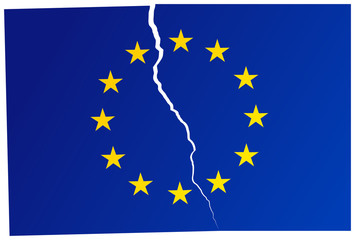 Broken Flag of European Union