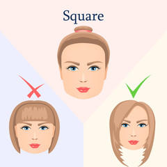 Hairstyle for square face