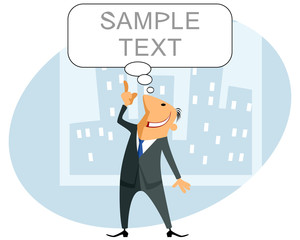 Funny businessman thinking