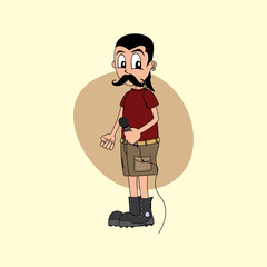 male cartoon character singer music band