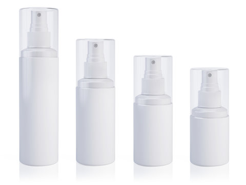 Cosmetic bottle can sprayer containers. Template Mock up for your design. 3d render.