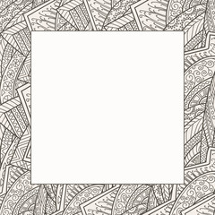 Decorative frame from abstract elements of hand-drawn . 
Style zentangl.
