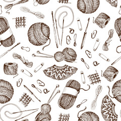 Pattern with knitting accesories