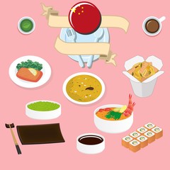 Chinese food poster with different dishes