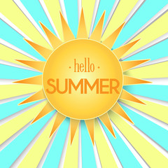 Summer fun background. Hello Summer funny  illustration