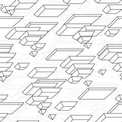 3D geometric background. Seamless pattern. Vector.3D幾何学パターン