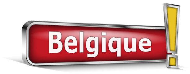 Belgique sur panneau rouge