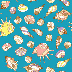 Sea vector seamless pattern