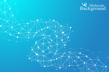 Molecule and communication background of neurons and nervous system. Graphic background molecules atom dna. Vector illustration.